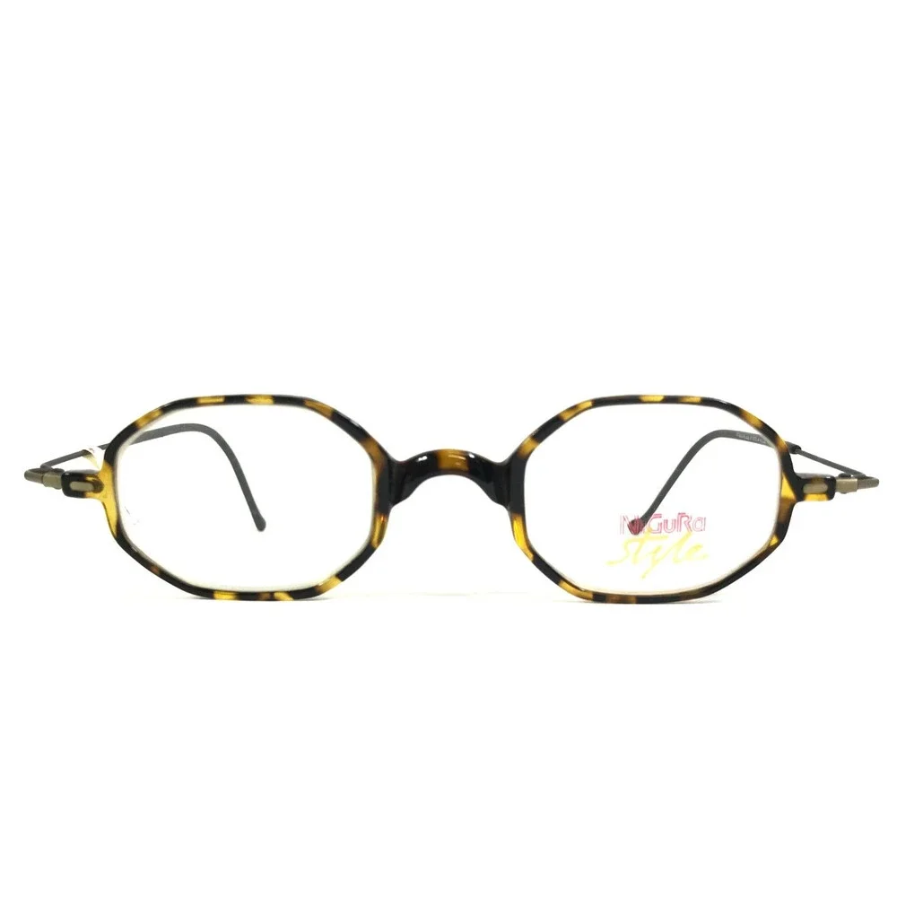 Nigura Style Eyeglasses Frames N 0375 A Tortoise Black Gray Hexagon 41-22-140